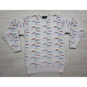 Vintage 90s Lord Jeff 3D Slash Knit Sweater (M) Cotton Cut Out Cotton Grunge